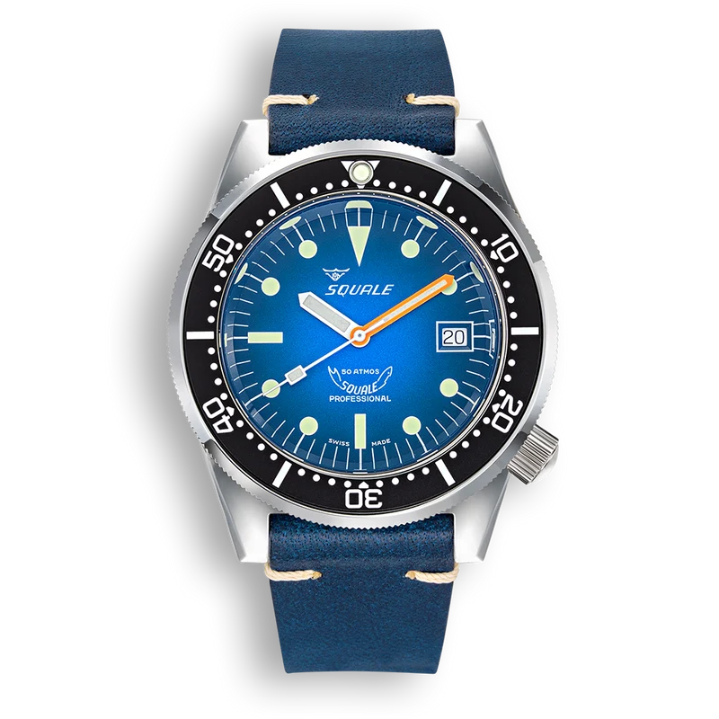 Montre automatique Squale 1521 Blue Ray en acier (1521PROFD.SQ20L)