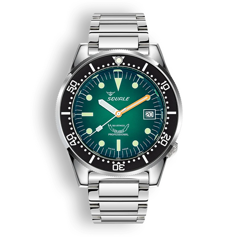 Montre automatique Squale 1521 Green Ray en acier (1521PROFGR.SQ20L)