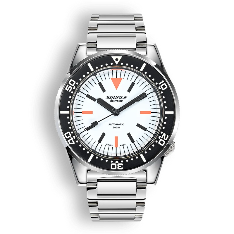 Montre automatique Squale 1521, bracelet militaire entièrement lumineux, en acier, 1521FUMIWT.SQ20L
