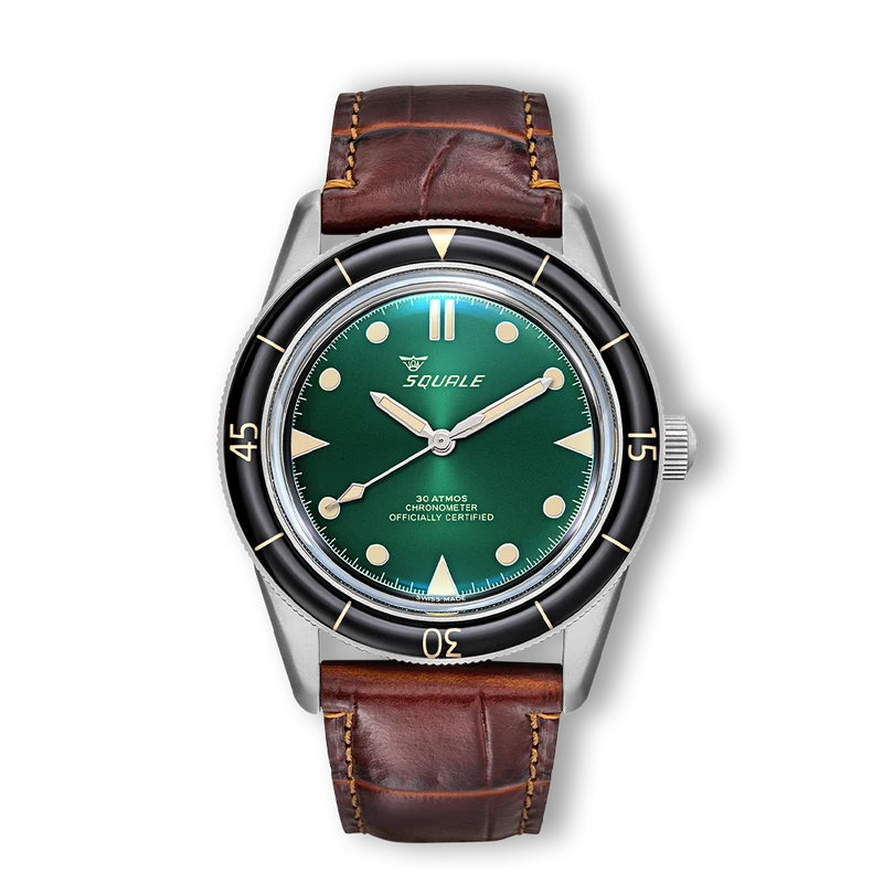Montre automatique en acier Squale Sub-39 verte certifiée COSC SUB-39COMI