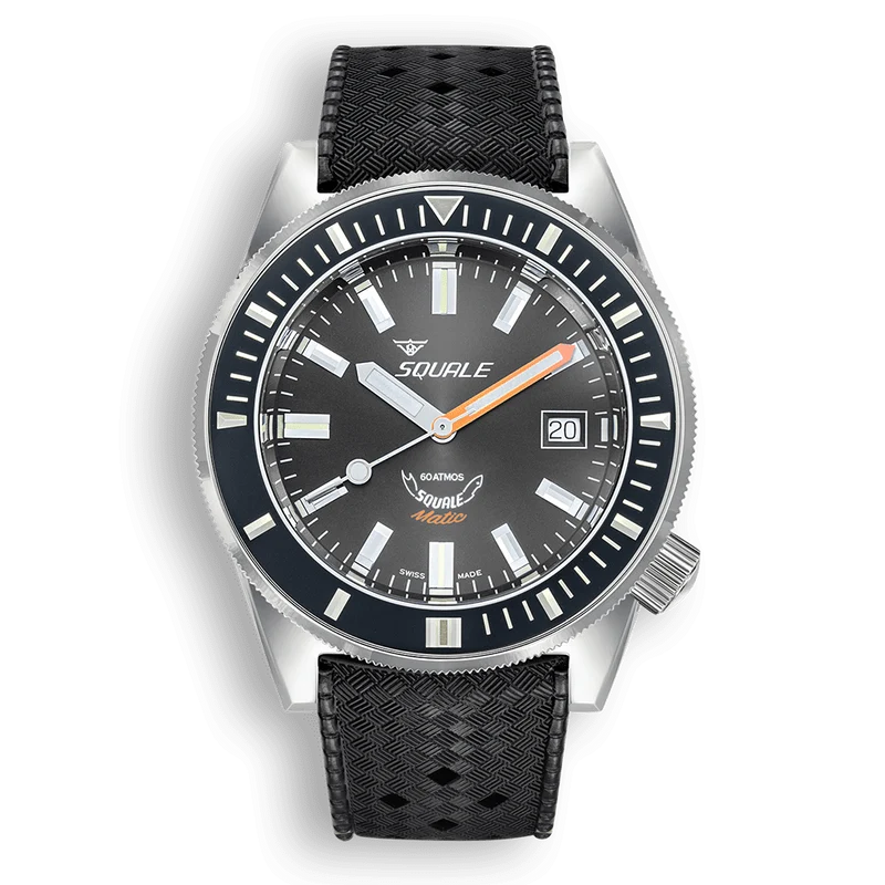 Montre automatique Squale Matic en acier et caoutchouc gris MATICXSA.NT