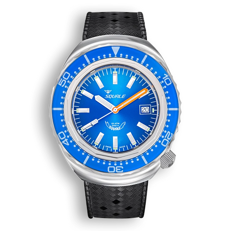 Montre automatique Squale 2002 en acier bleu 2002.SS.BL.BL.HT