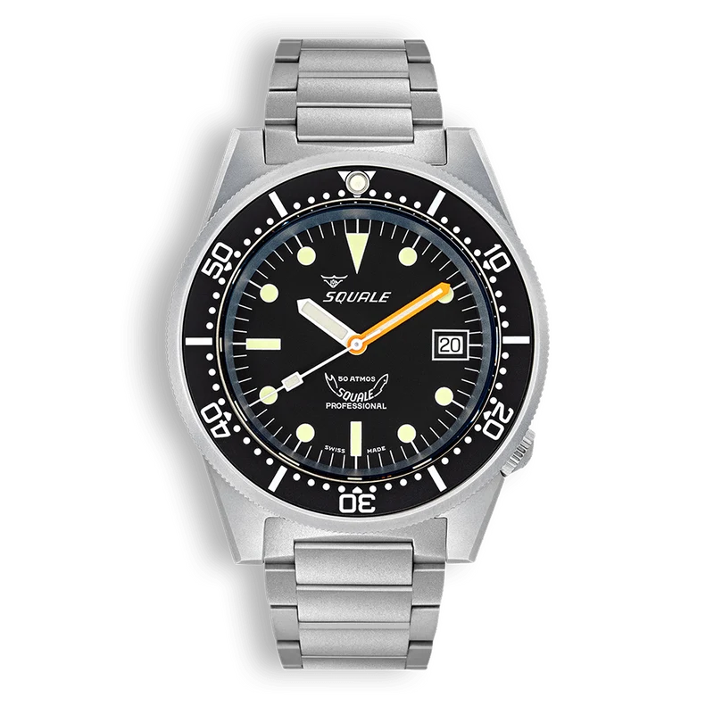 Montre automatique Squale 1521 en acier noir sablé (1521BKBL.SQ20S)
