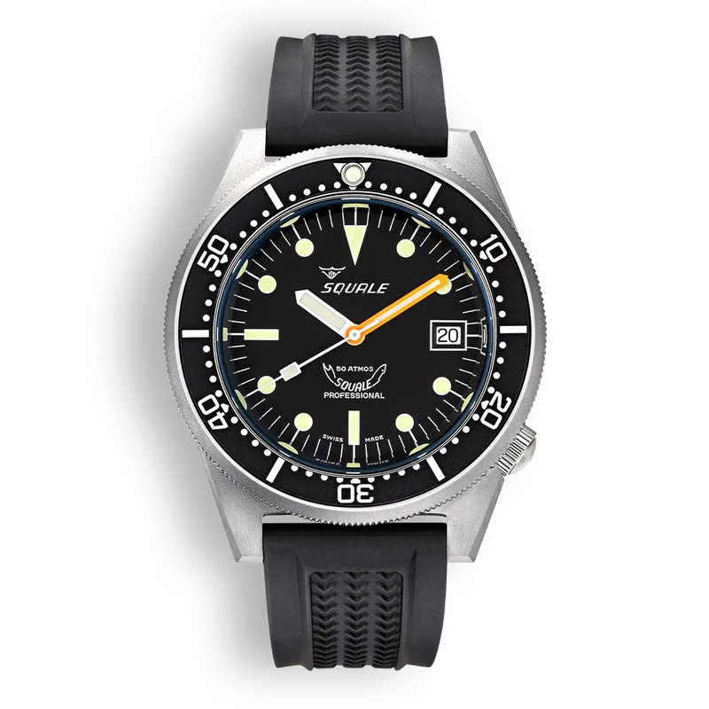 Montre automatique Squale 1521 en acier noir sablé (1521BKBL.VO)
