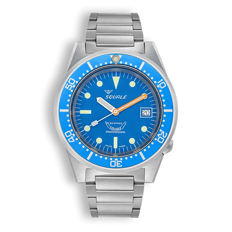 Montre automatique Squale 1521 en acier bleu sablé 1521BLUEBL.SQ20S