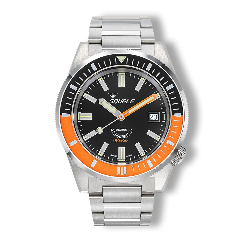 Montre automatique Squale Matic en acier satiné orange MATICXSC.SQ22B