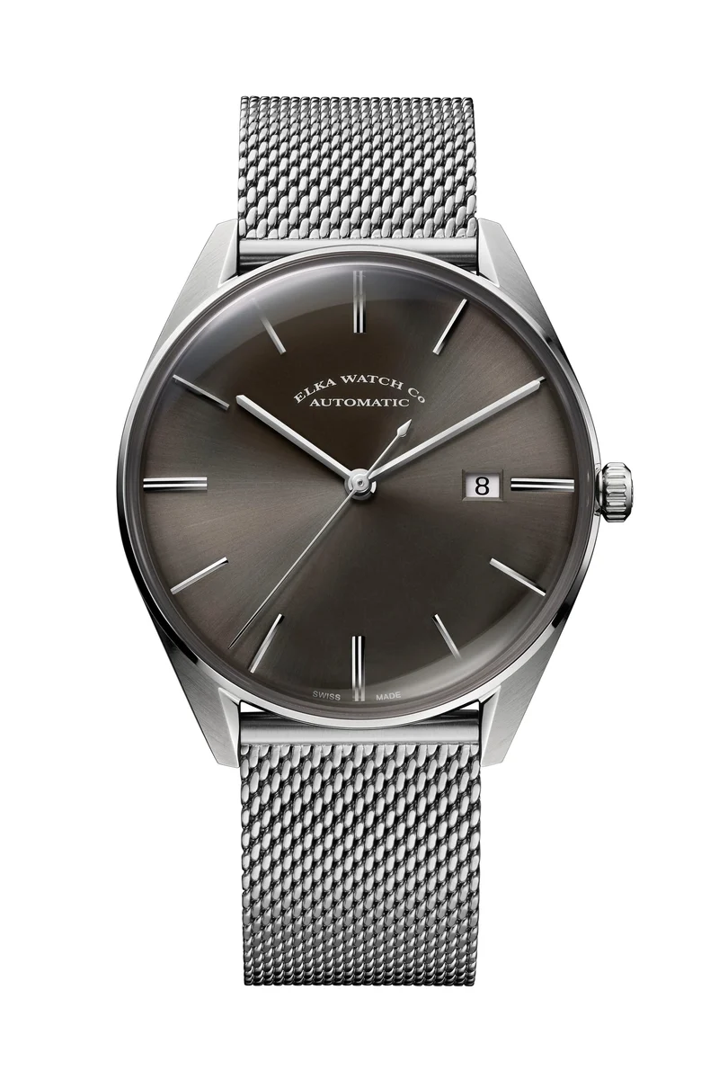 ELKA D03-1001 Automatique Cadran Gris et Maille Milanaise