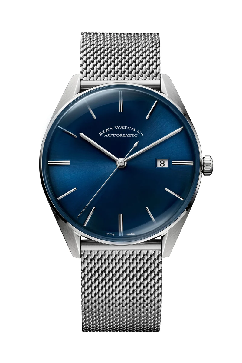 ELKA D02-1001 Automatique Cadran Bleu et Maille Milanaise