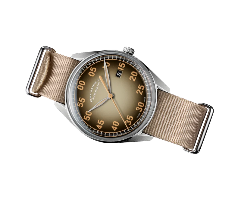 ELKA X09-0901 Automatique Cadran dégradé beige-noir et NATO beige