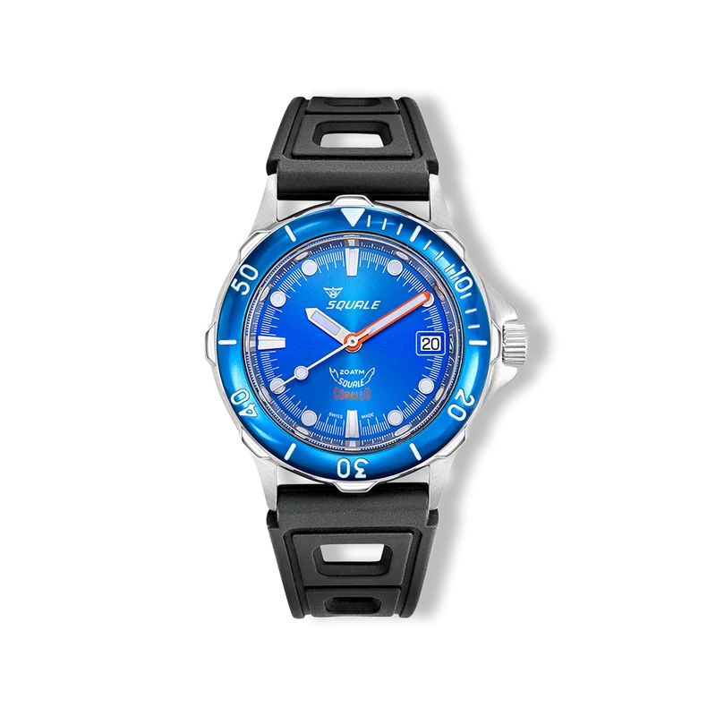 Montre automatique en acier bleu Squale Corallo NOS 2008 CORALBLBL.RBK