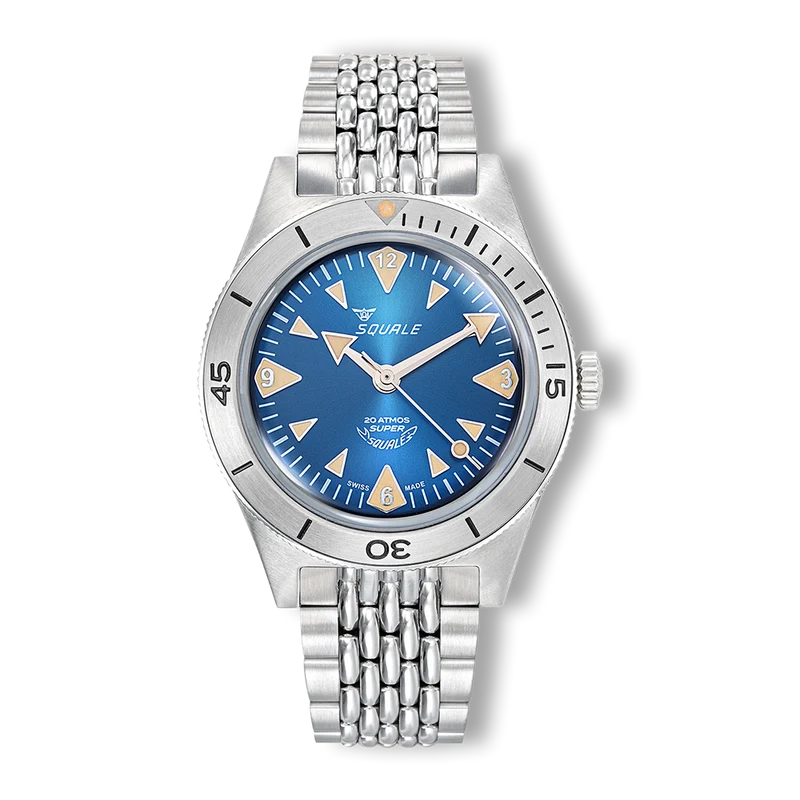 Montre automatique Squale Super-Squale Big Arrows, bracelet bleu, acier, SUPERSSABL.AC