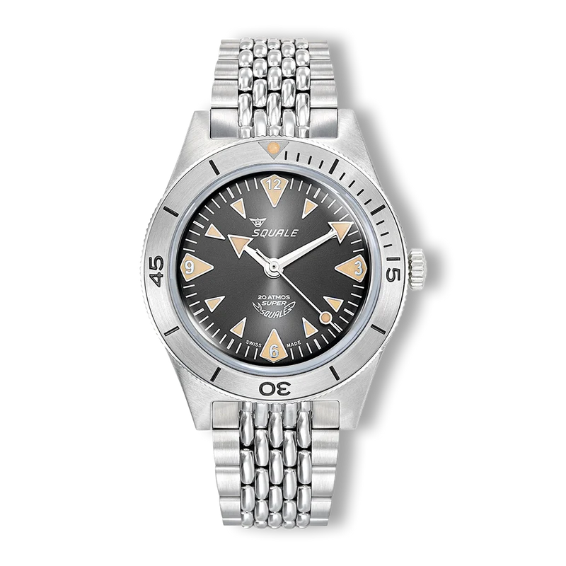 Montre automatique Squale Super-Squale Big Arrows, bracelet noir, acier, SUPERSSABK.AC