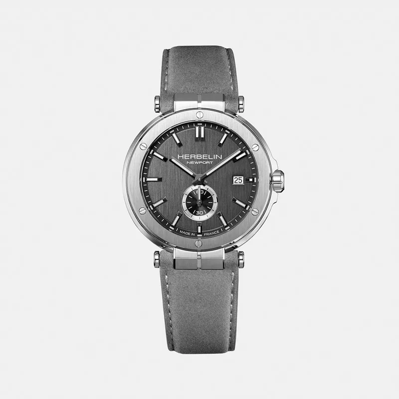Montre Herbelin Homme Newport en Cuir Gris 18389A22GR