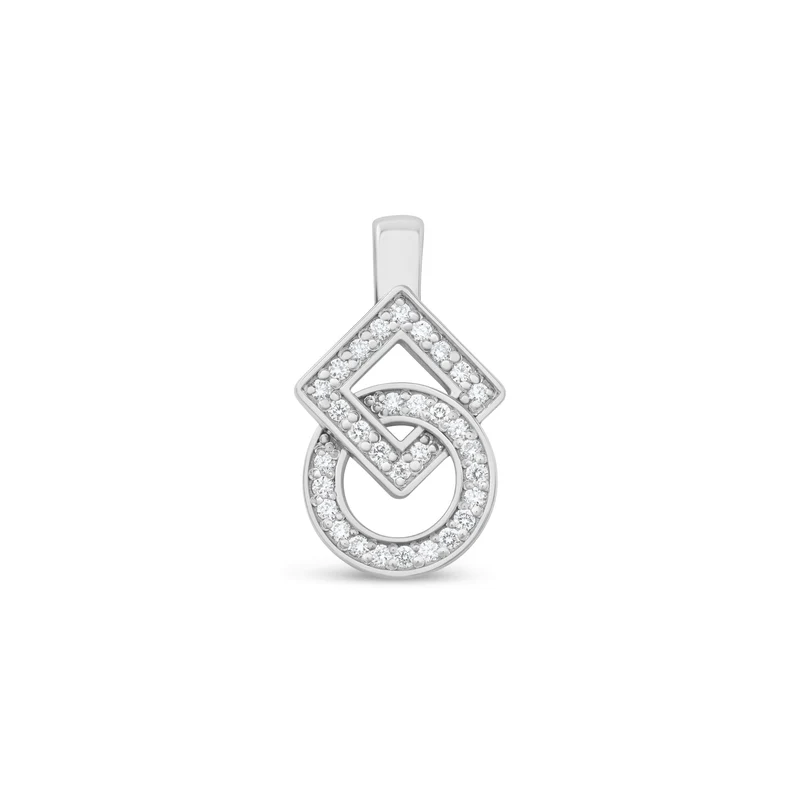Pendentif Inséparables small en or et pavage diamants