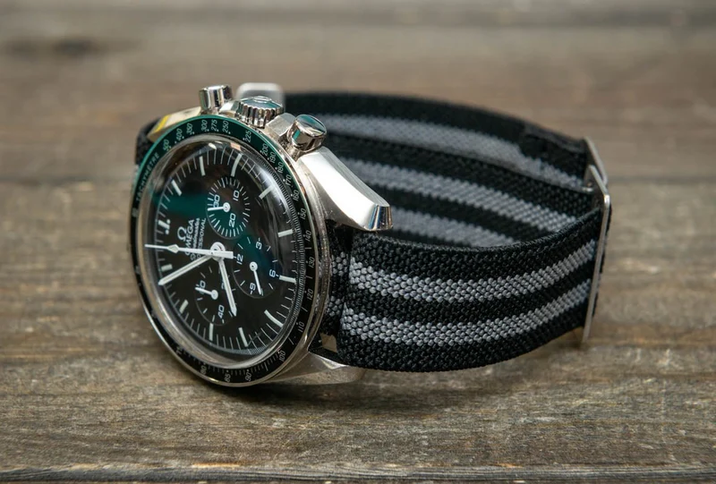 Nylon Elastic watch strap, adjustable Marine Nationale Parachute watch band, 20 mm, 22 mm