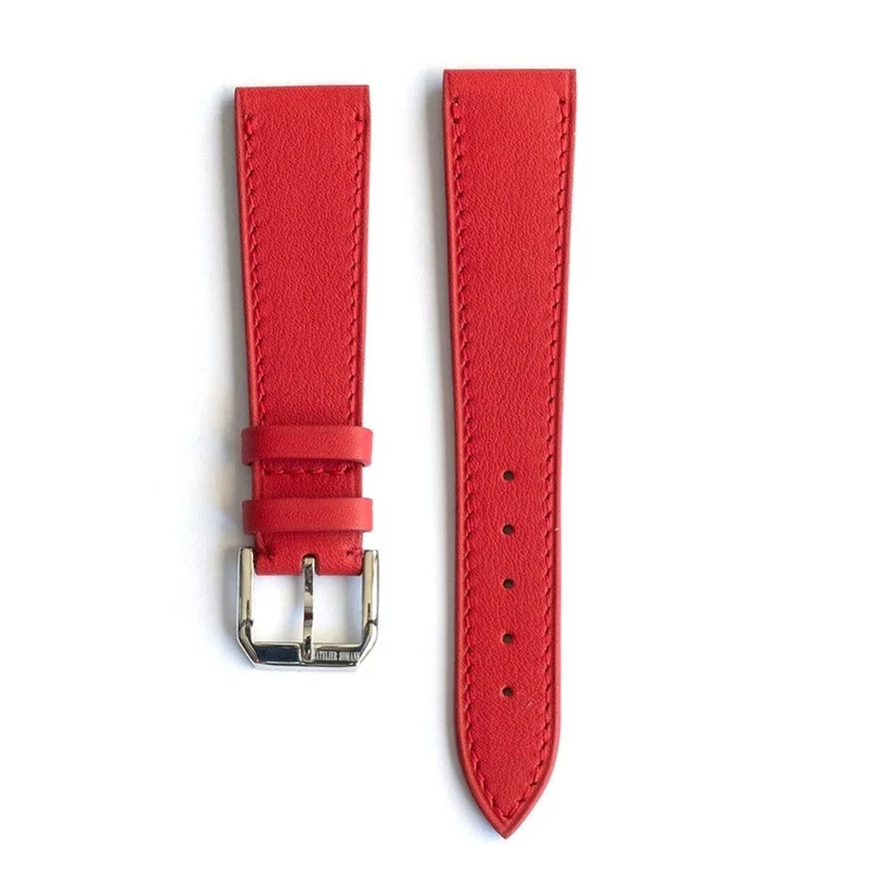 Bracelet de montre veau rouge