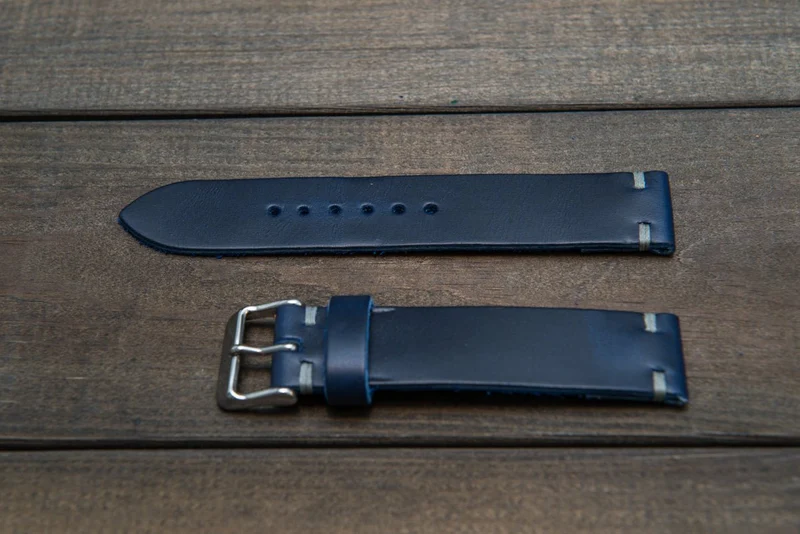 Deep Sea Horween Cavalier leather watch strap, handmade in Finland