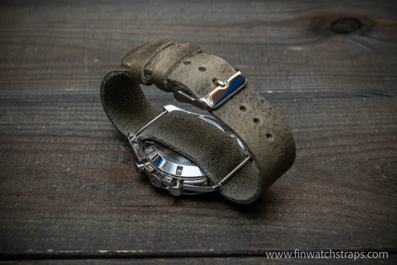 One-piece military watch band, watch strap, Gunmetal Gray