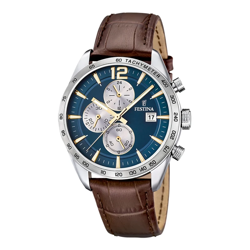 Festina Timeless Chrono Hommes Montre Marron F16760/7