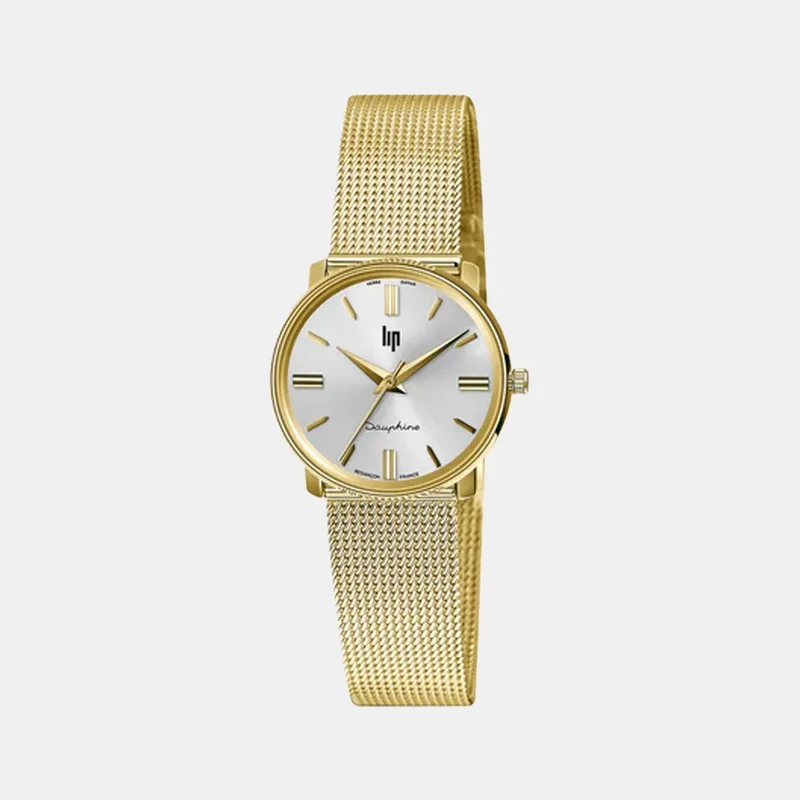 Montre LIP Femme Dauphine en Acier Milanais Doré 671474