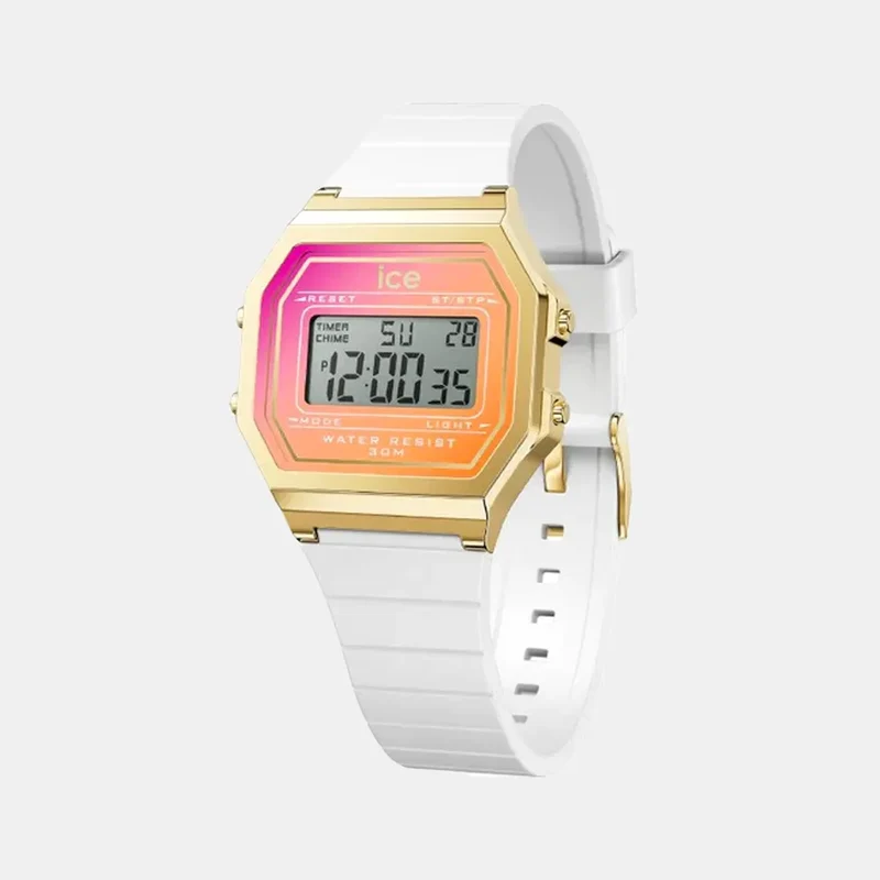 Montre ICE-WATCH Femme Ice Digit Retro en Silicone Blanc 022720