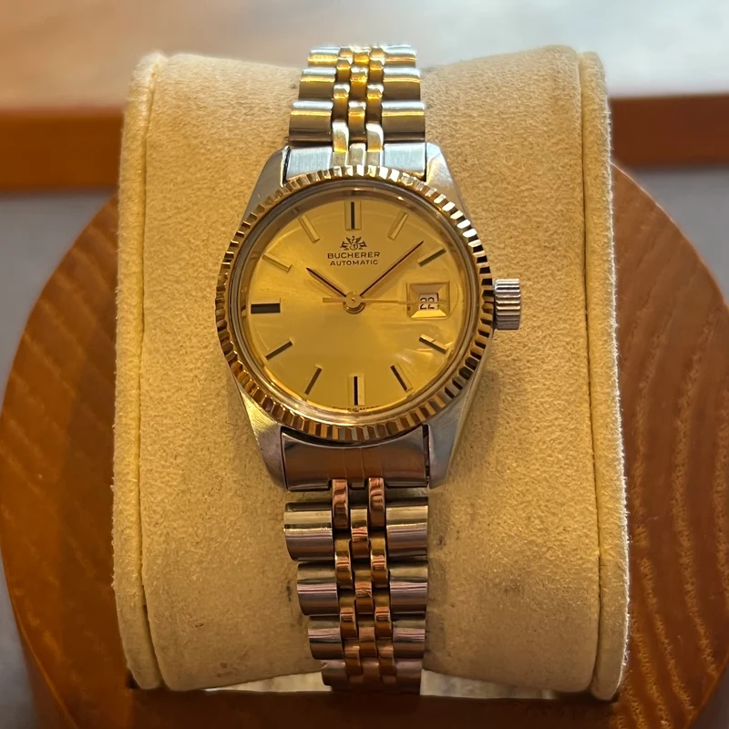 Montre Bucherer Automatic Date en acier plaqué or