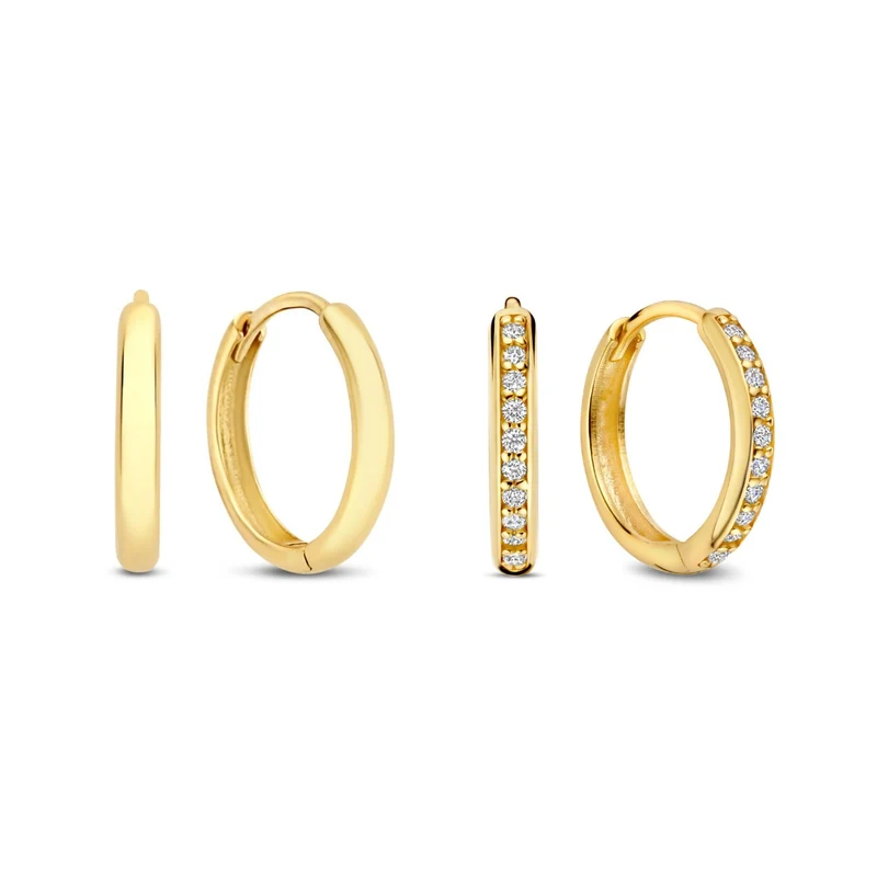 Isabel Bernard Cadeau d'Isabel Coffret cadeau boucles d'oreilles en or 14 carats avec zircone IB90188