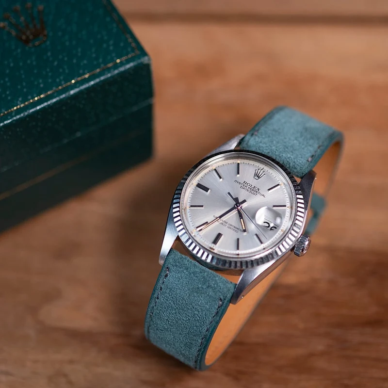 Bracelet de montre suède vert