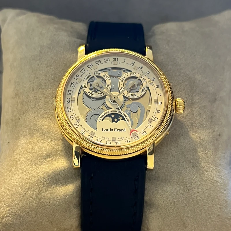 Louis Erard Triple Calendar Skeleton plaqué or
