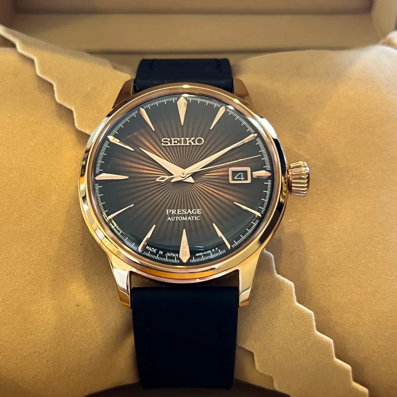 Seiko Montre Presage avec cadran marron, ensemble complet 4R35-01T0 SARY128
