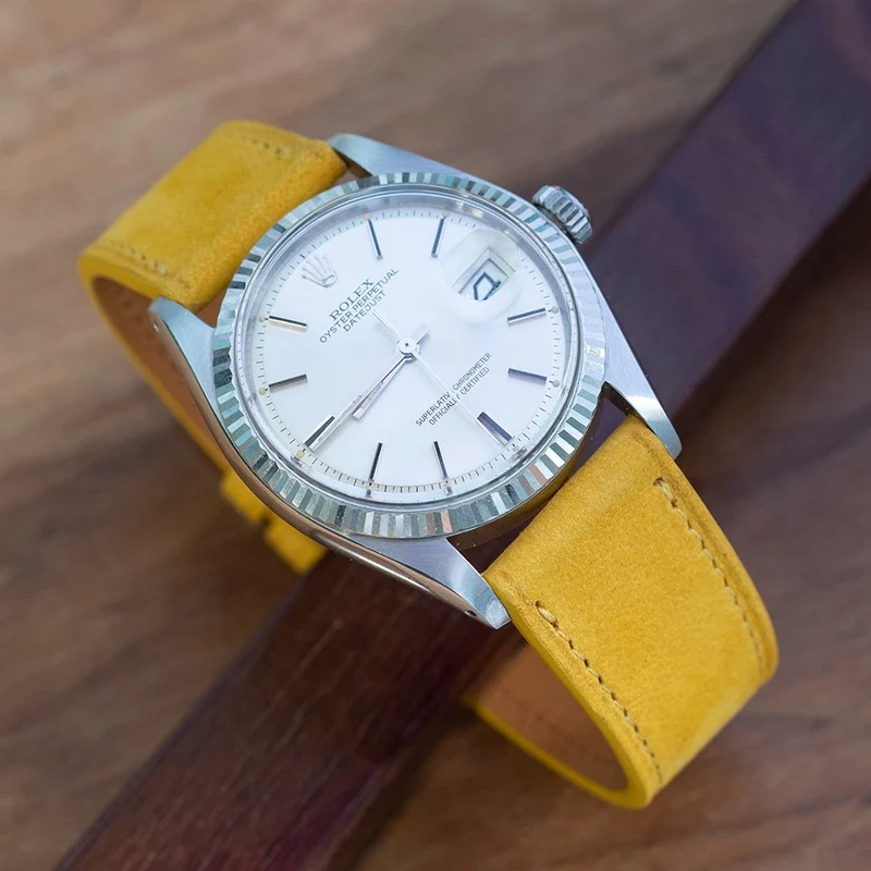 Bracelet de montre nubuck jaune