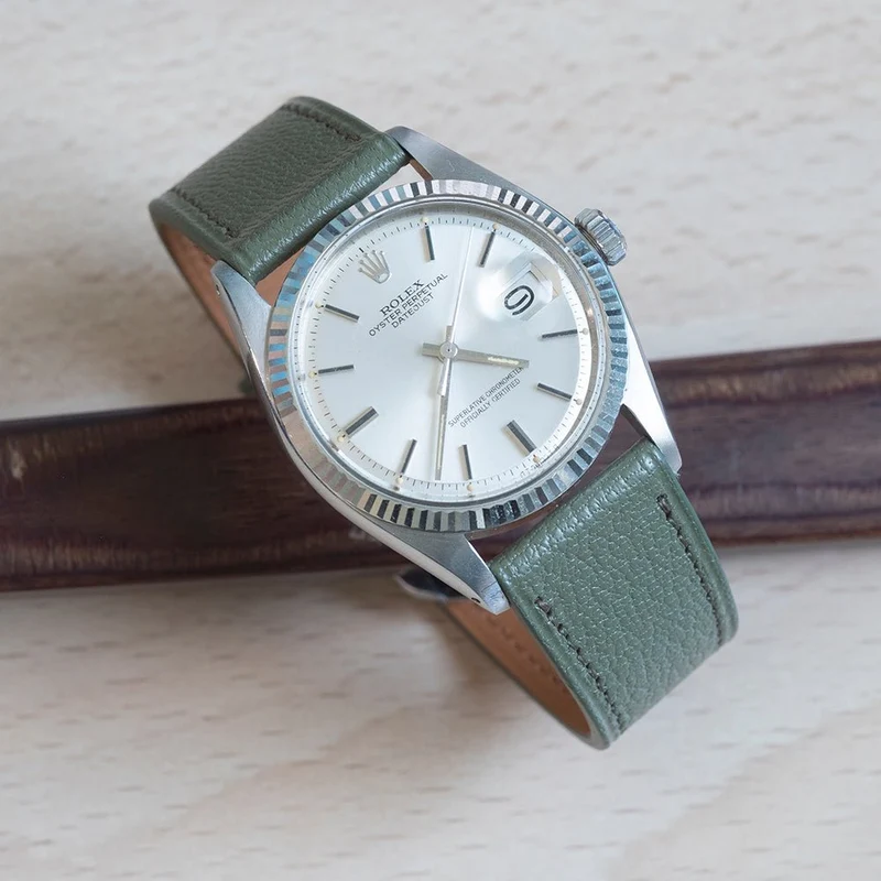 Bracelet cuir de chèvre avocat