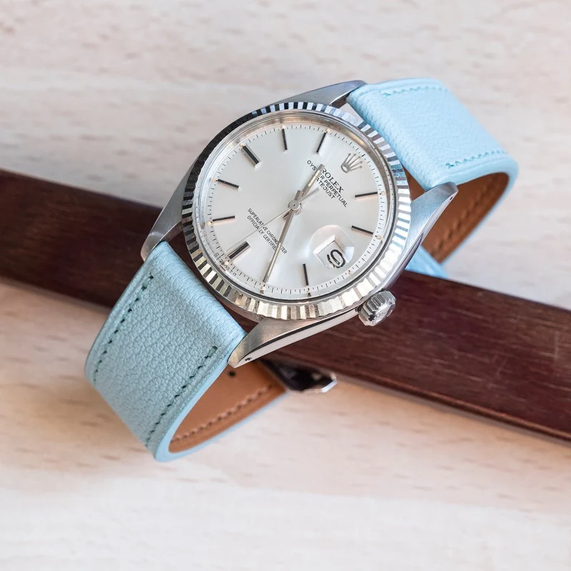 Bracelet chèvre bleu azur