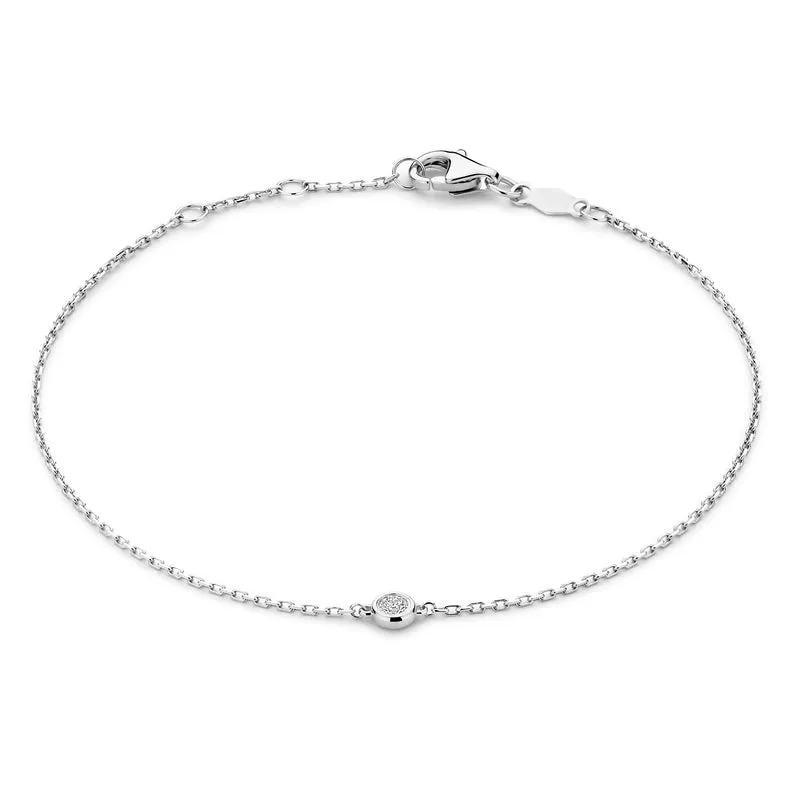 De la Paix Alfie 14 karat white gold bracelet with diamond 0.05 carat