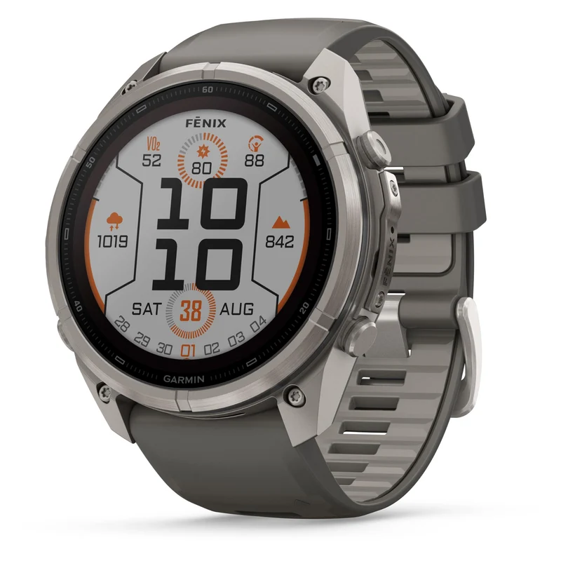 Garmin fenix 9 Pro 47mm Solar 51mm Titanium with Pebble Grey Silicone Band