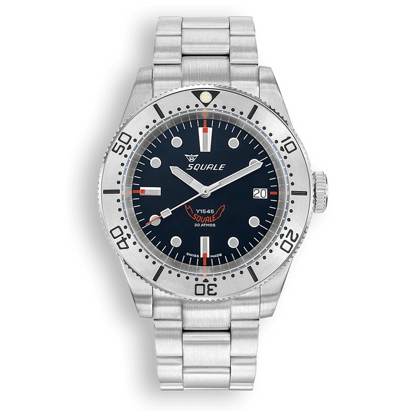 Montre automatique Squale 1545 en acier noir, bracelet en acier, 1545SSBK.AC