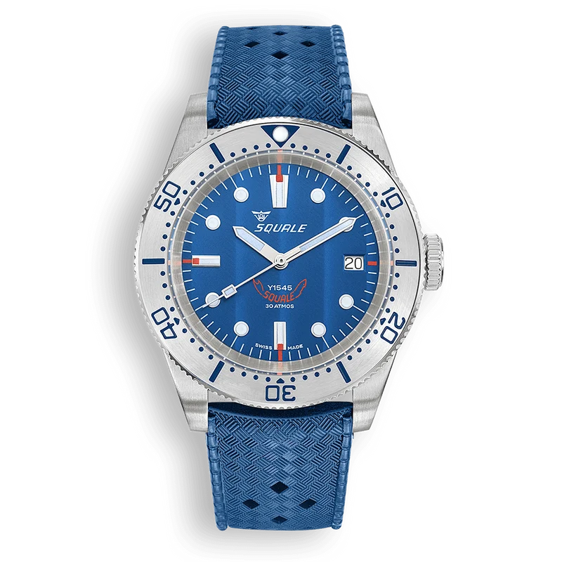 Montre automatique Squale 1545 en acier et caoutchouc bleu 1545SSBLC.HTB