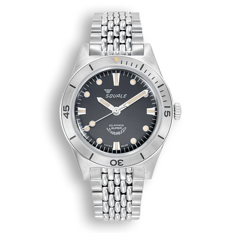 Montre automatique Squale Super-Squale Sunray en acier noir SUPERSSBK.AC
