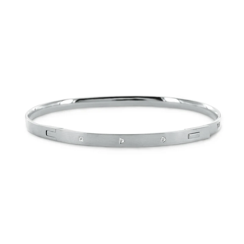 Bracelet Jonc Souvenir en or et diamants 3 mm
