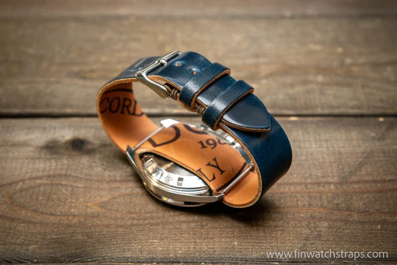 One piece Shell Cordovan watch strap.Ocean Abyss