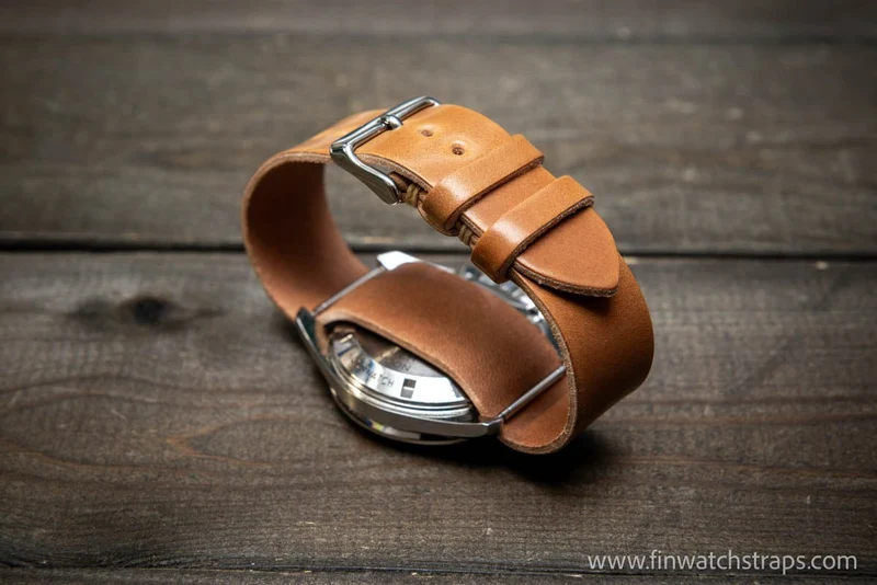 One piece Shell Cordovan watch strap.Desert Sand