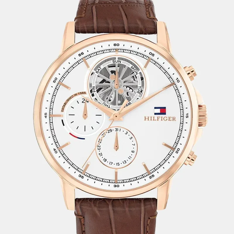 Montre TOMMY HILFIGER Homme Stewart en Cuir Marron 1710606