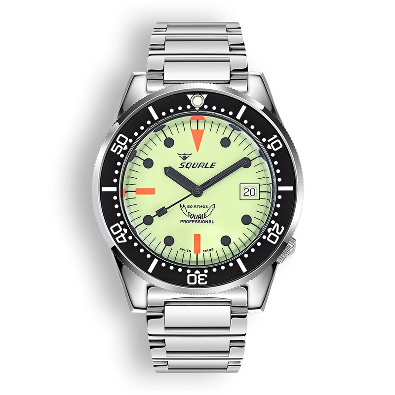 Montre automatique Squale 1521 entièrement lumineuse en acier (1521FULL.SQ20L)
