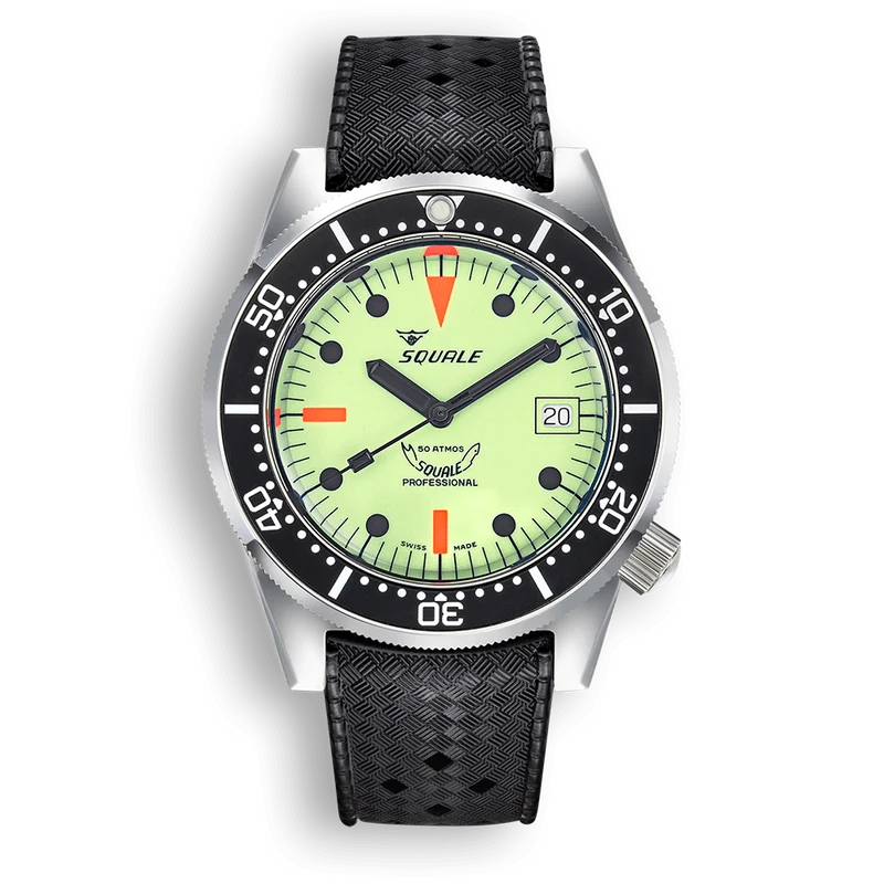 Montre automatique Squale 1521 entièrement lumineuse en acier 1521FULL.HT