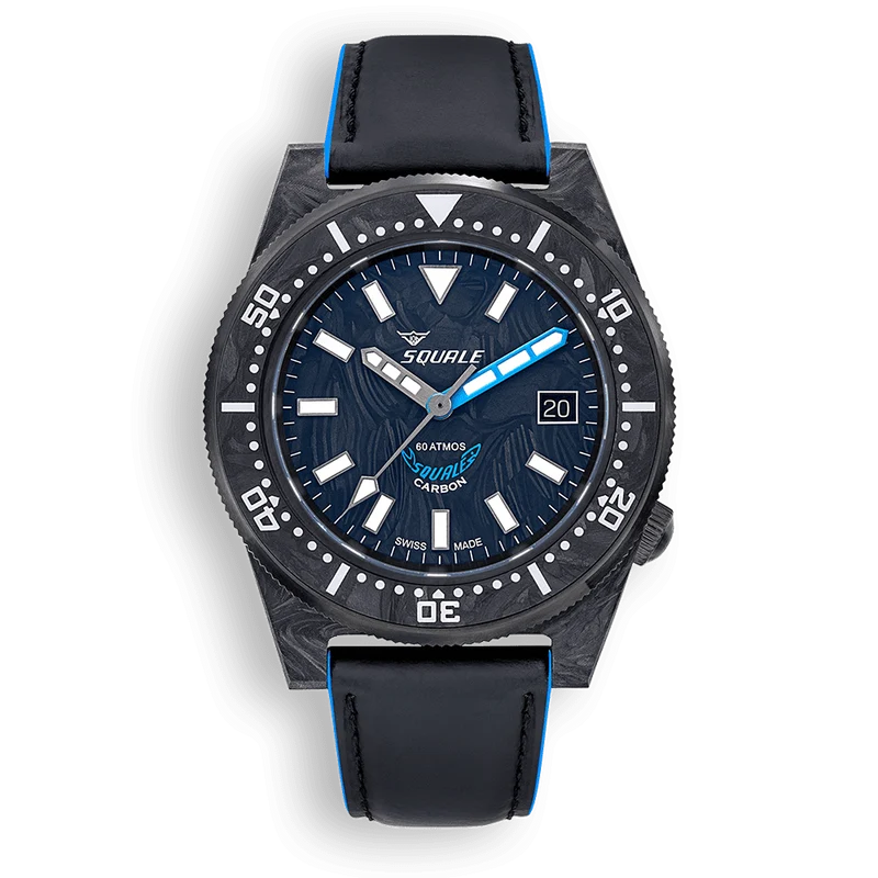 Montre automatique Squale T-183 en carbone forgé bleu T183AFCBL.RLBL