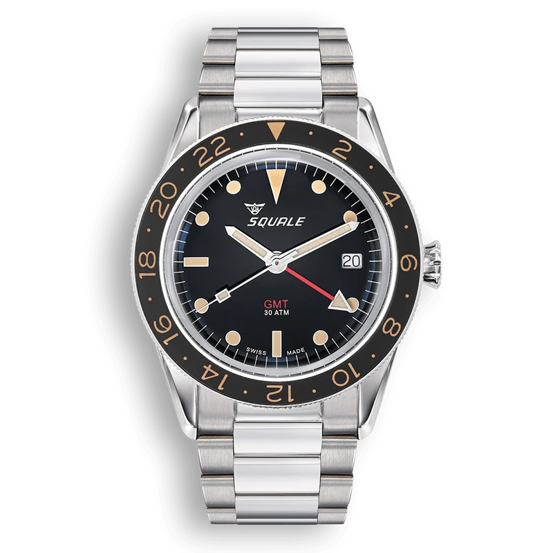 Montre automatique vintage Squale Sub-39 GMT en acier SUB-39GMTV.BR22
