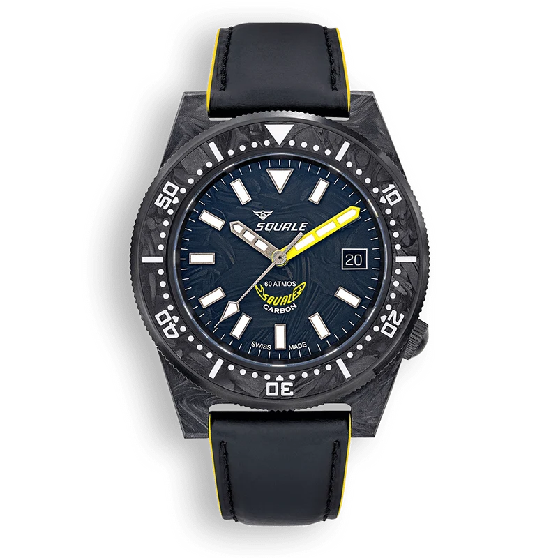 Montre automatique Squale T-183 en carbone forgé jaune T183AFCY.RLY