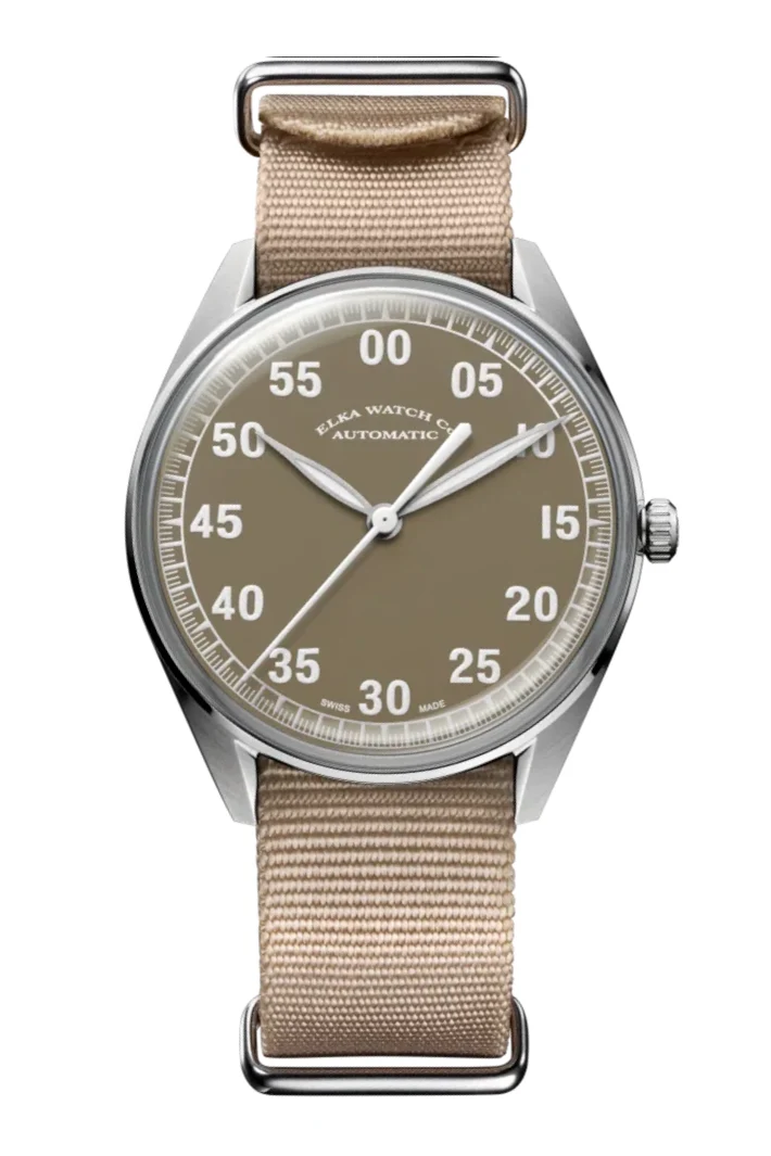 ELKA X15w-0901 Automatique Cadran Beige et Nato Beige