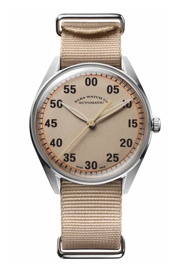 ELKA X02w-0901 Automatique Cadran Beige et Nato Beige