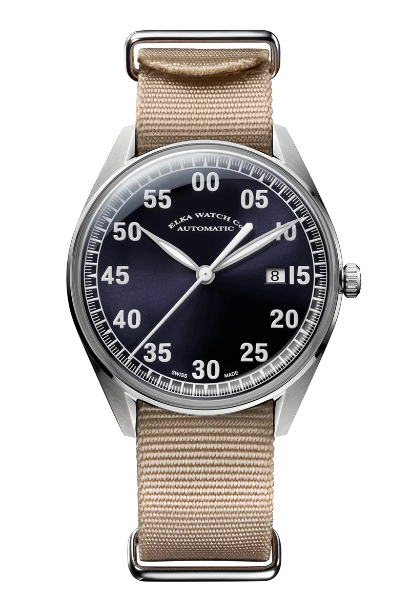 ELKA X03-0901 Automatique Cadran Bleu et Beige Nato